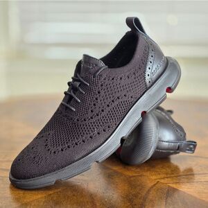 Cole Haan Zerogrand Stitchlite Black Knit Oxford Shoes C35744 Men's Size 8 New